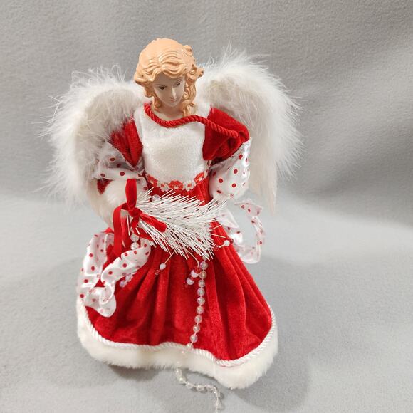 Handmade 12" Porcelain Angel Doll Tree Top Christmas Angel Euro-Exquisite - Picture 5 of 9